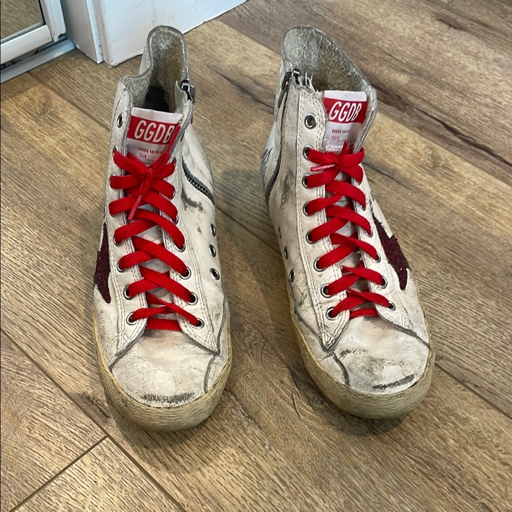 GGDB High-Top Sneakers with Red Accents